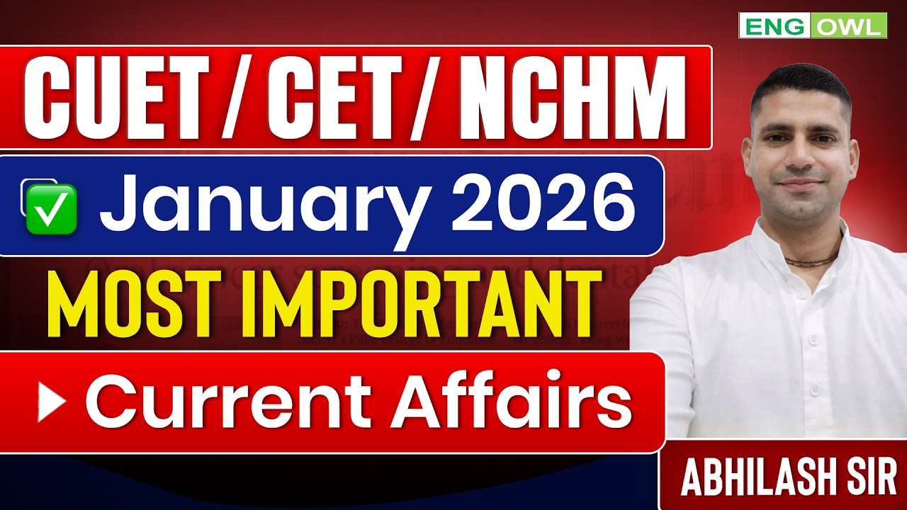Monthly Current Affairs 2026 | 50 Important MCQ's for CUET | IPU CET | NCMH 2026