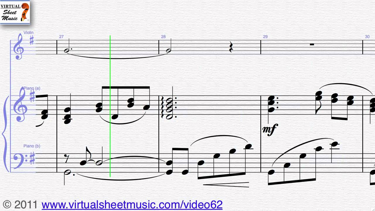 Amazing Grace sheet music for violin and piano - Video Score
