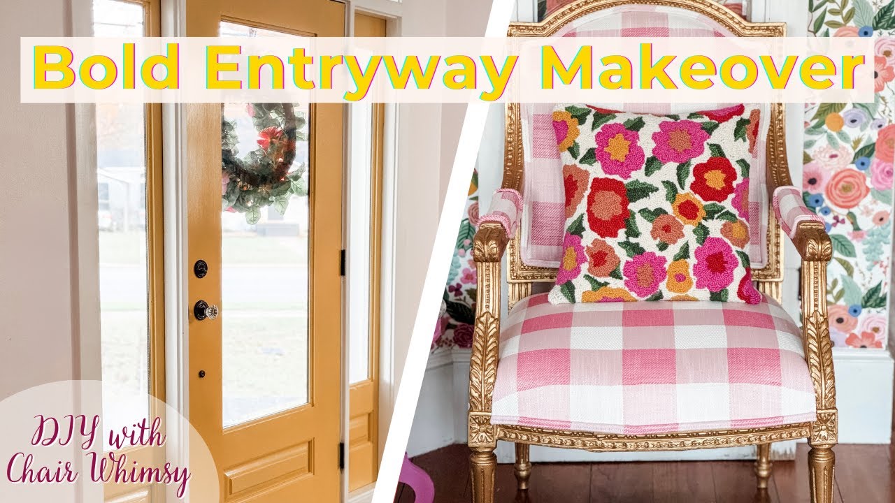 Entryway Makeover | How I Used Wallpaper, Fabrics & Paint for a Bold Look