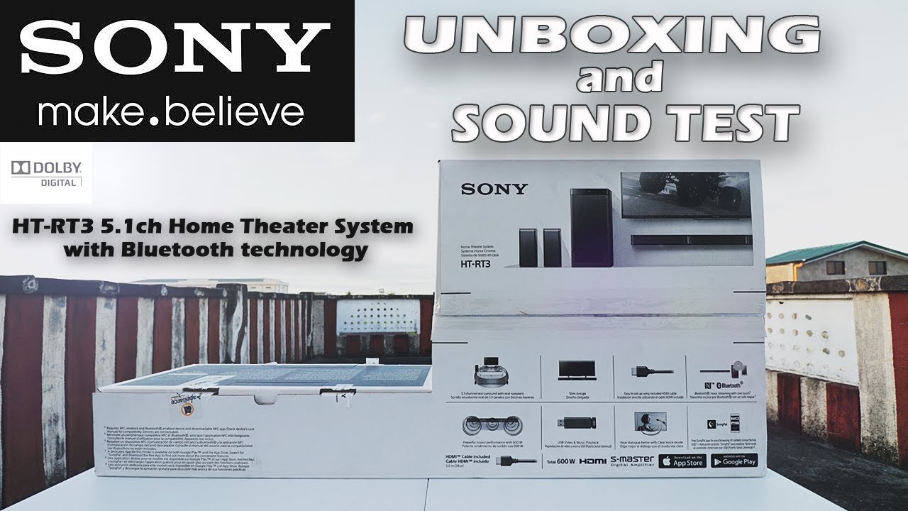 Sony HT-RT3 5.1ch Home Theater System with Bluetooth technology Unboxing and Sound Test