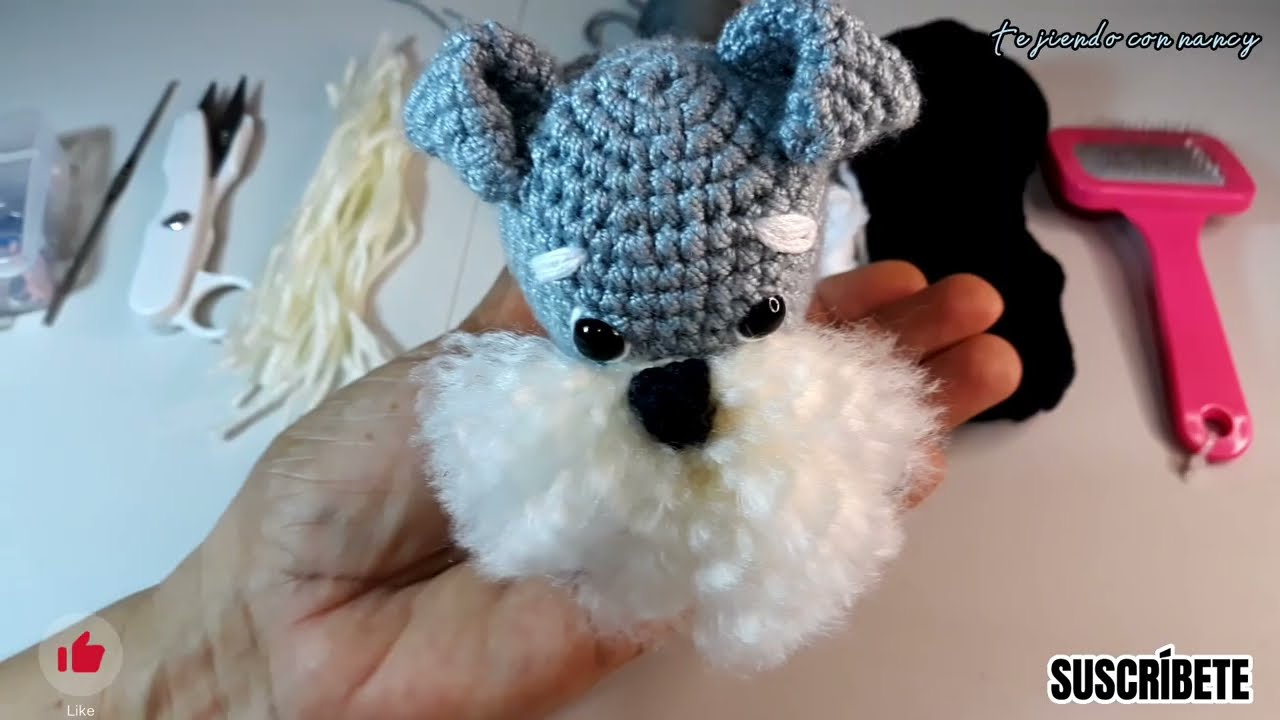 PERRITO SCHNAUZER A CROCHET, tutorial!!!
