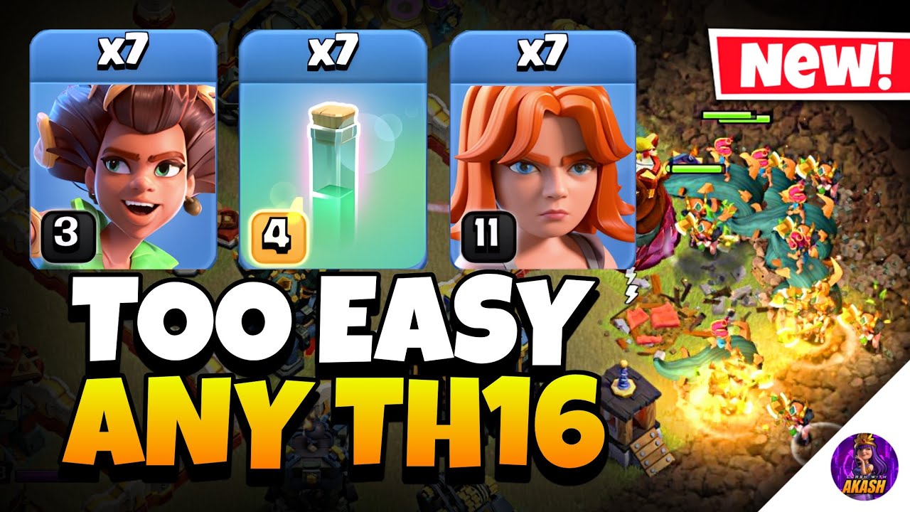 NEW TH16 Root Rider Valkyrie Attack Strategy | Best TH16 Attack Strategy in Clash of Clans