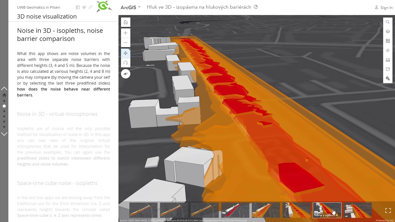 3D noise visualization, noise barrier comparison
