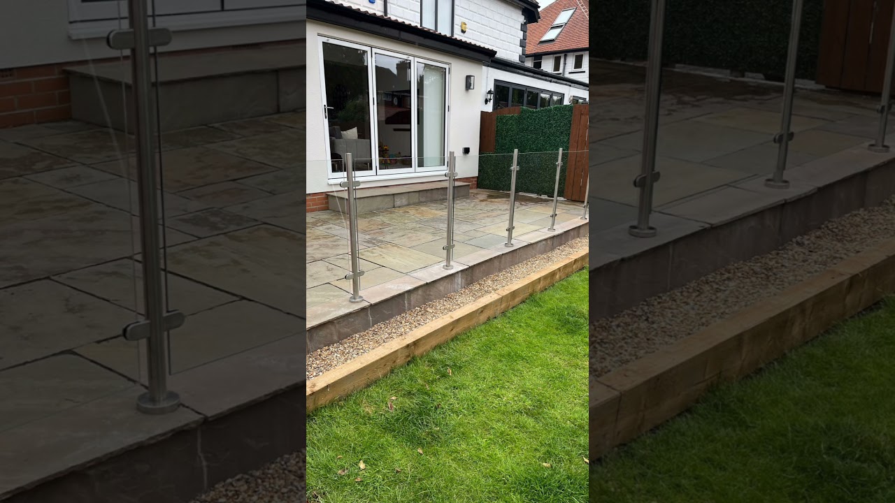 installing a balustrade #gardenscapes #landscape #porcelain
