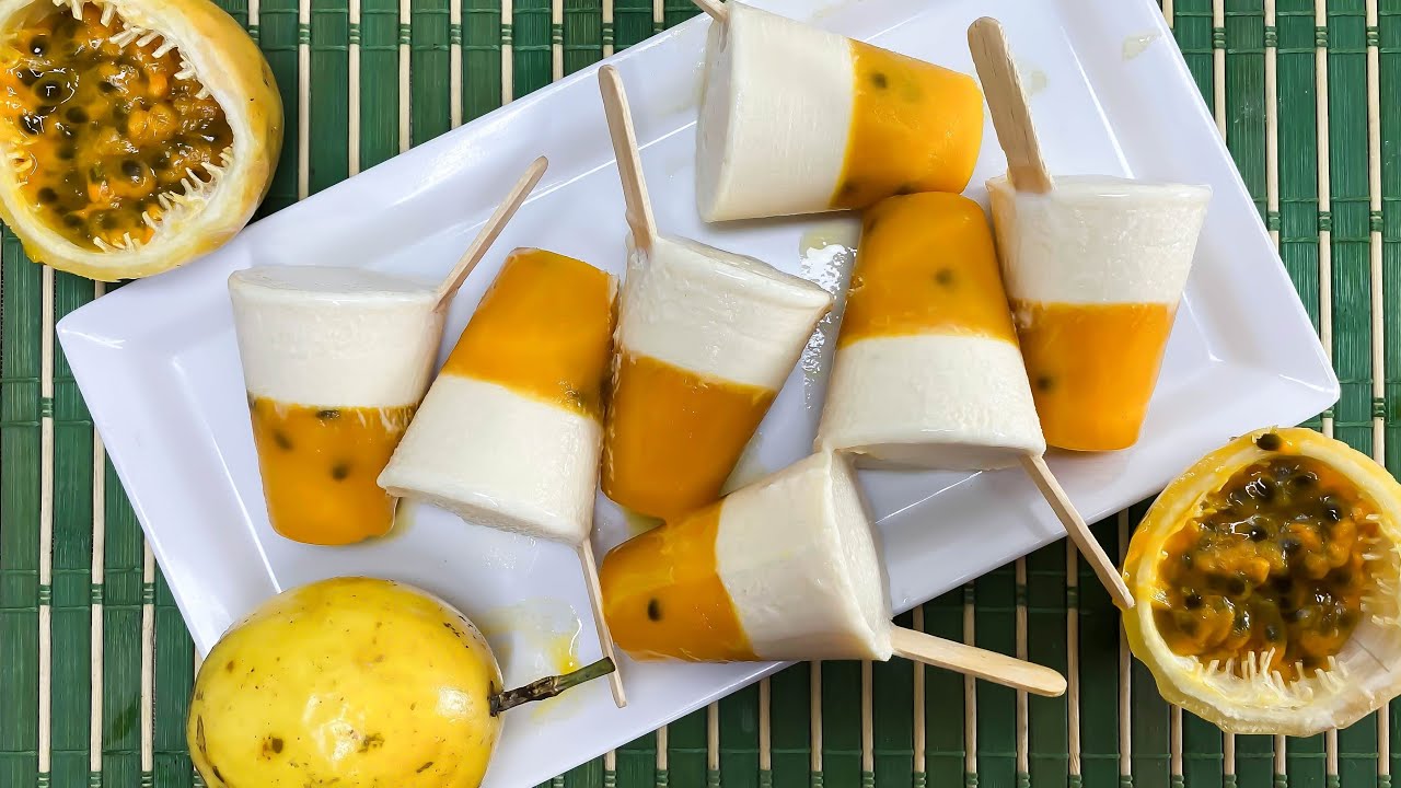 deliciosos helados COMBINADOS de maracuyá paso a paso - helados CREMOSOS de maracuyá y tres leches