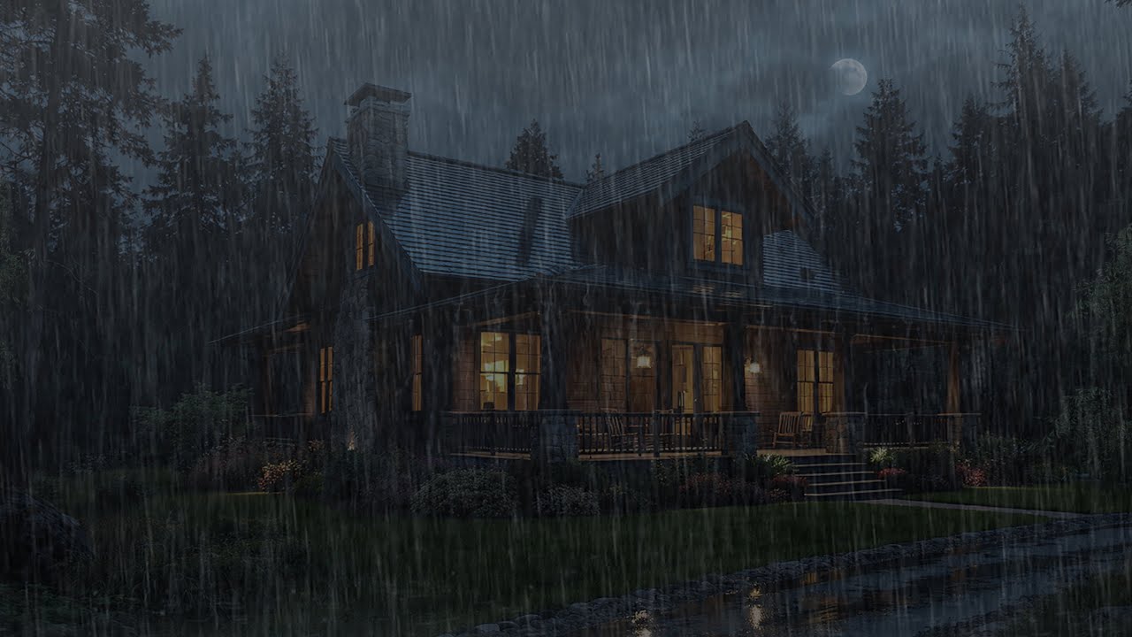Heavy Rain at Cozy Forest Cabin 🌧️ Relaxing Rain Sounds for Deep Sleep & Insomnia Relief