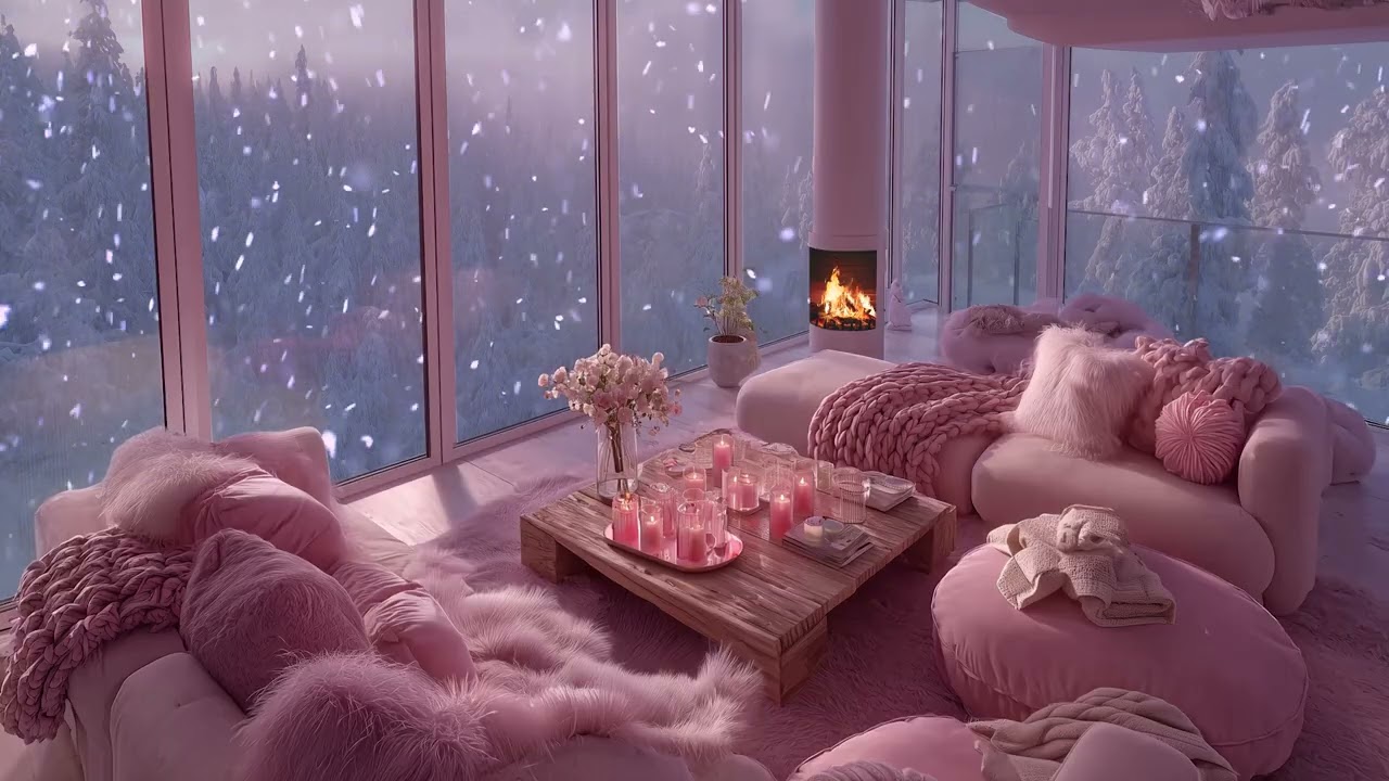 Relaxing Instrumental Piano Fireplace With Cozy Crackling Fire Sounds