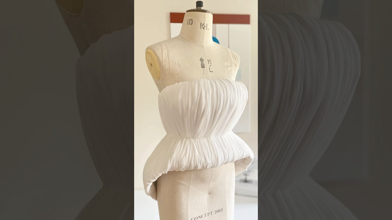 ✨Изготовление скульптурного бюстье со специальными косточками и шифоновой драпировкой #пошив #кор...