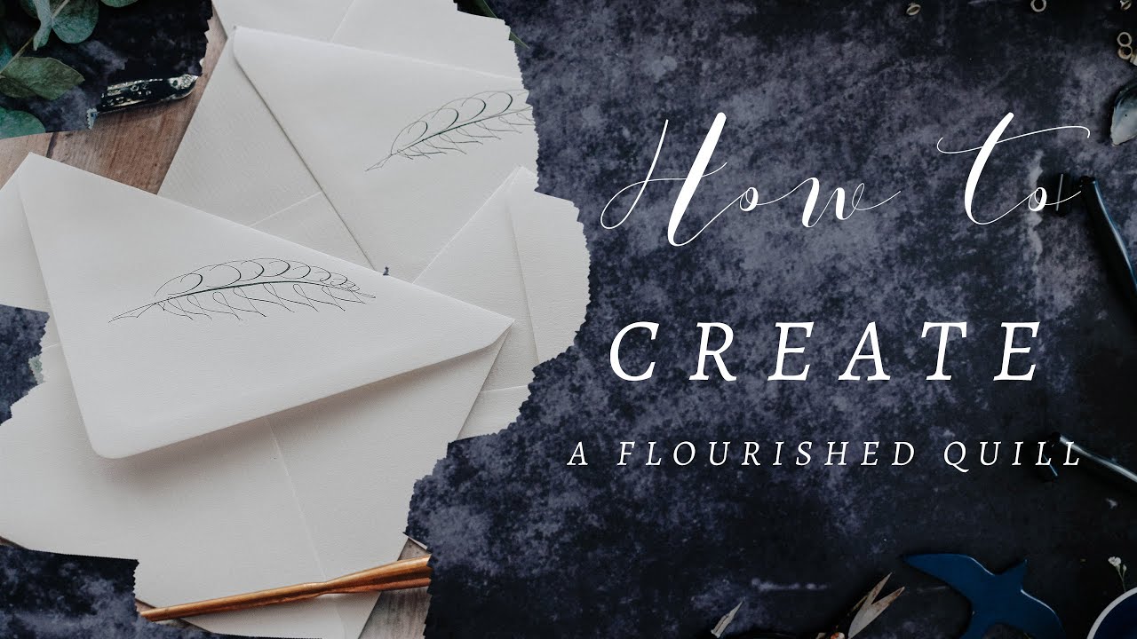 How to Draw a Calligraphy Feather Quill