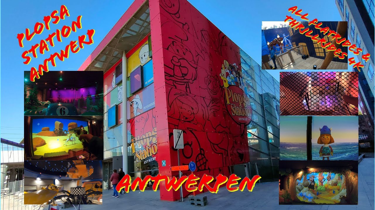 All Onrides & Offride Plopsa Station Antwerp 4K