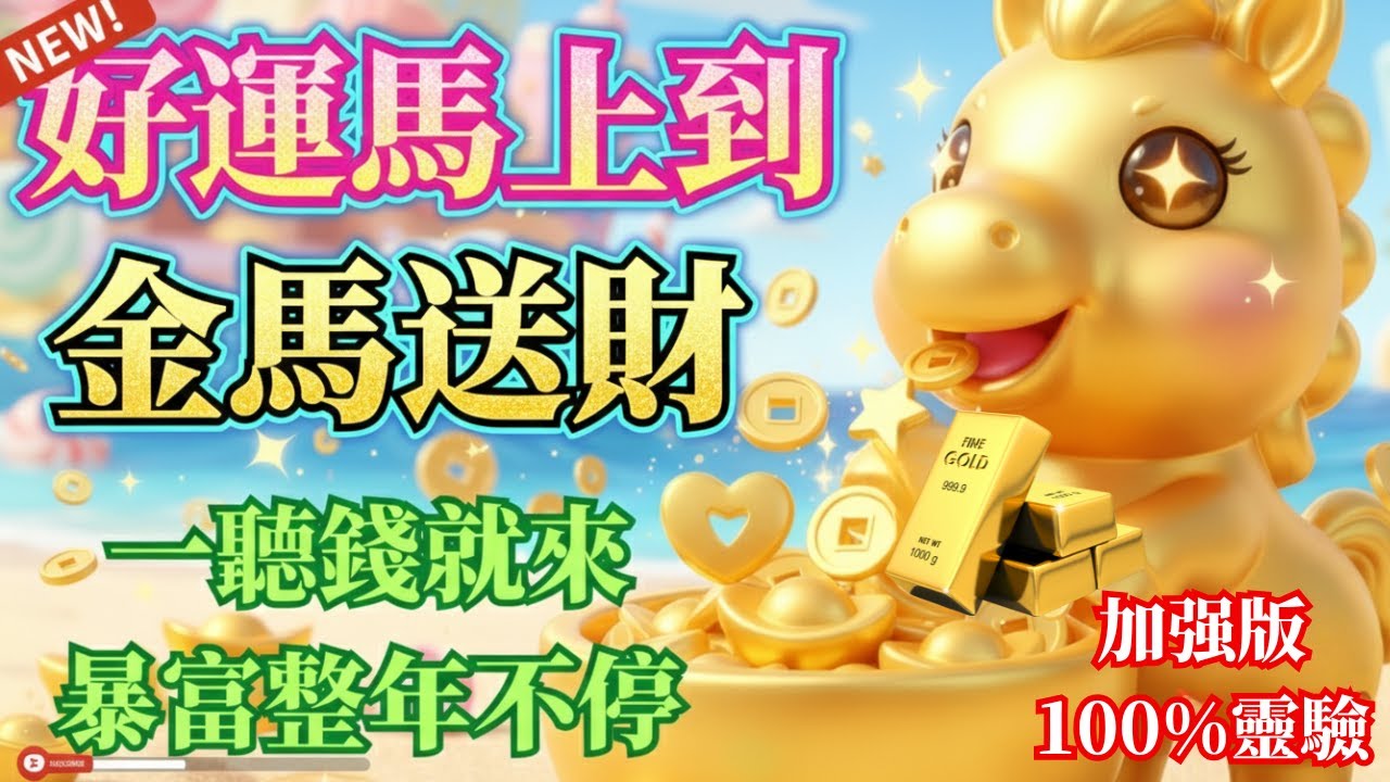 🐎💰 超級金馬迎新年｜財運正式啟動！金馬天天送財到你家，好運一波接一波，越聽越旺一整年 ✨超級金馬來報喜💛 看到這隻金馬不是巧合✨中獎＋業績＋暴富全部來！