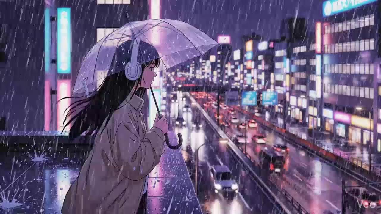 Midnight Rain 🌧️ Neon Japan Lofi for Deep Focus
