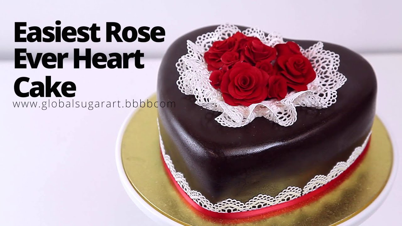 How To Make Heart Rose Cake | Fast & Fabulous | Global Sugar Art