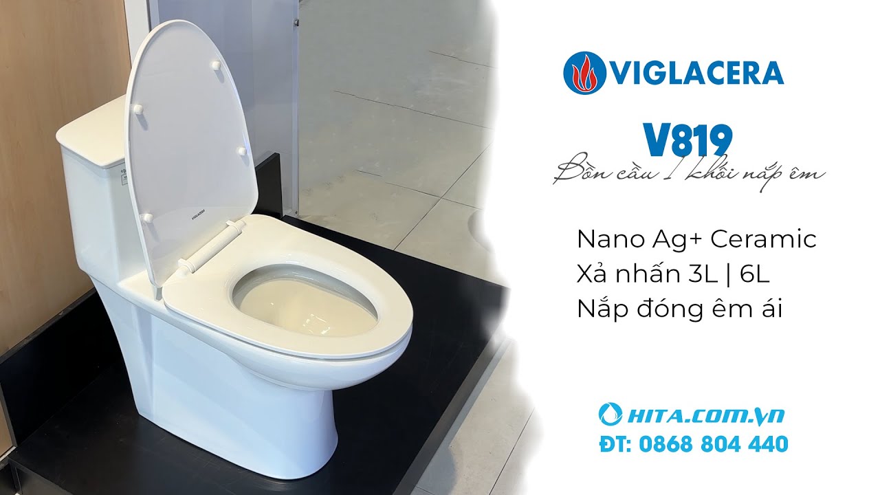 Một trong những mẫu bàn cầu liền khối hiện đại từ Viglacera V819 | Nội thất HITA | Nâng tầm 