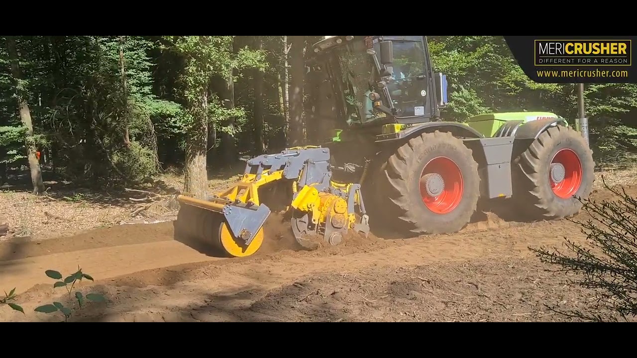 Forestry mulcher and tiller MeriCrusher MJHS-241 STX clearing land and reclaiming soil