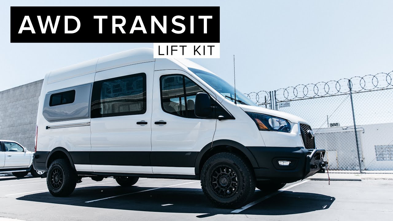 Комплект для подъёма кузова Ford Transit AWD | Подъёмник Compass для фургона + чёрные диски Rhino