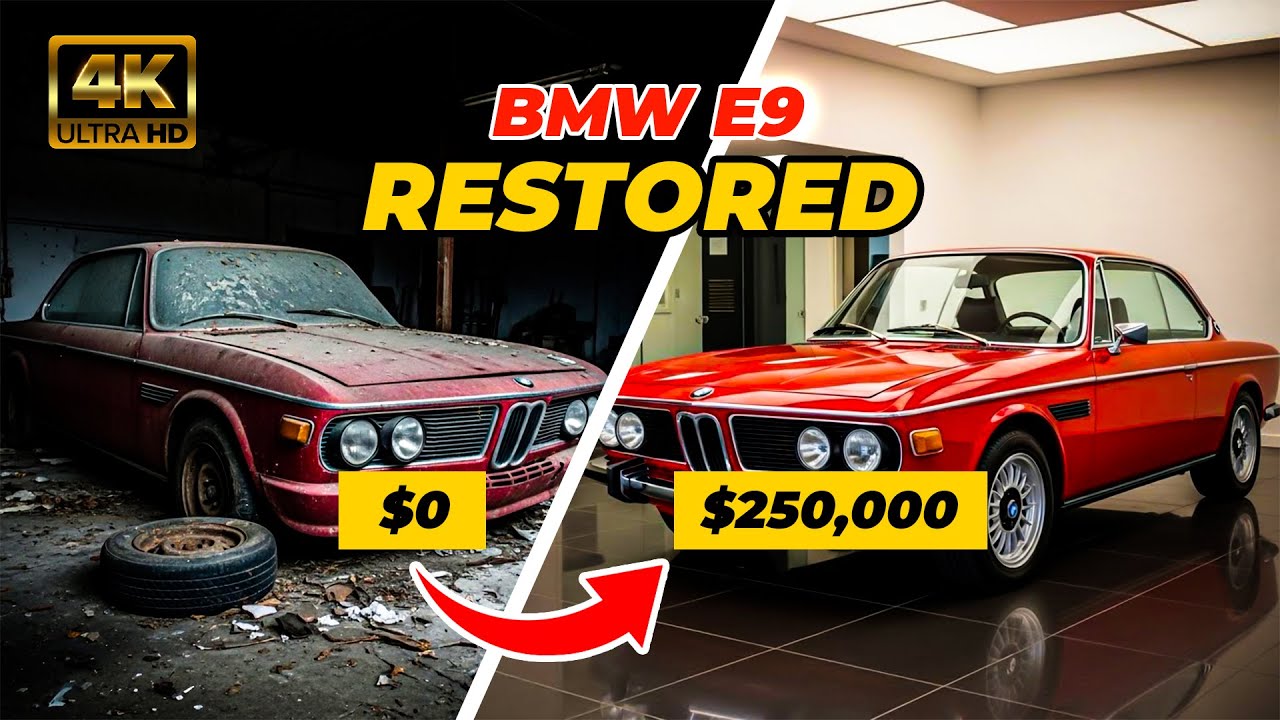$0 BMW E9 Restored with Satisfying ASMR Sounds 😱 | From Junk to $250,000 #bmw #restoration