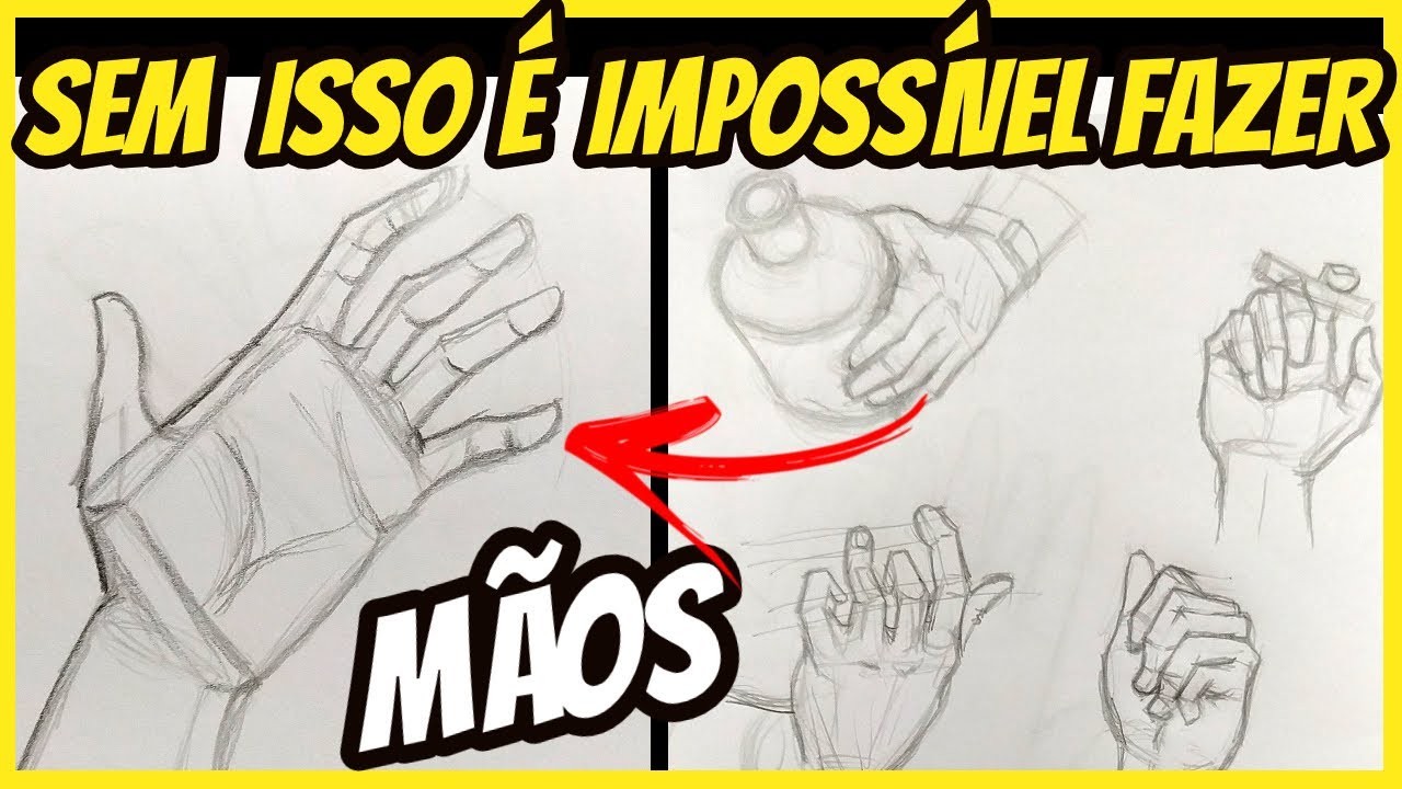 A VERDADE!como desenhar MÃOS em QUALQUER posição  (Anime e Mangá)