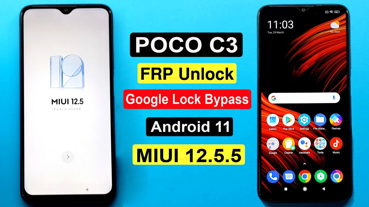 POCO C3 FRP BYPASS MIUI 12.5.5 | POCO C3 M2006C3MI GOOGLE ACCOUNT UNLOCK | POCO C3 FRP ANDROID 11 |