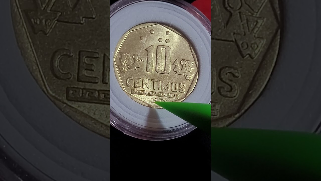 Монета 10 центимо 1993 года с подписью гравера и скрытым символом #монета #монеты