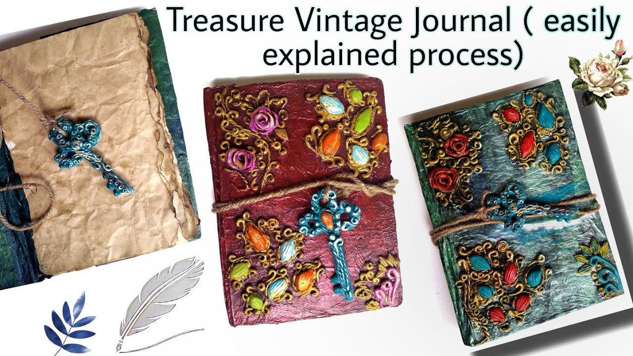 Treasure Book | Treasure and Antique vintage journal diy | Art journal diy ( easily explained)