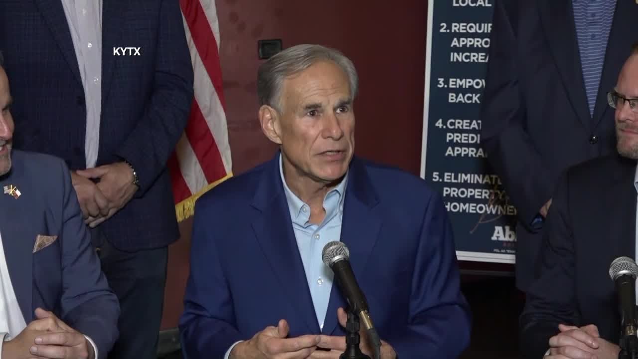 Governor Greg Abbott talks property tax reform as part of re-election campaign
