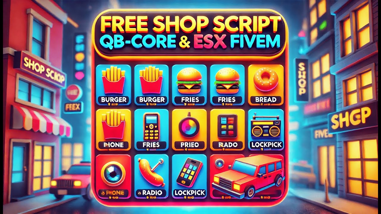 Free Shop script Fivem | Qbcore & Esx | Fivem Roleplay Server