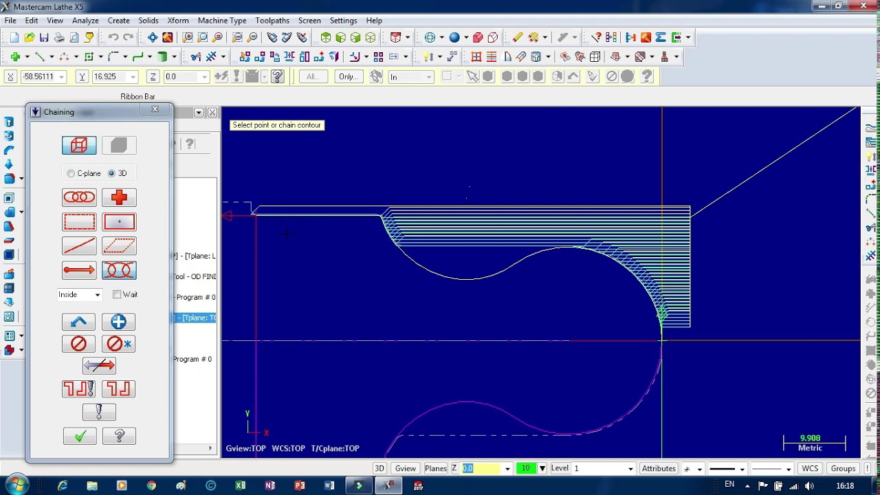 Mastercam X5 | Lathe (2)  Dasar Gerakan #G03 #G02 #G71 Canned Rough & Finish.