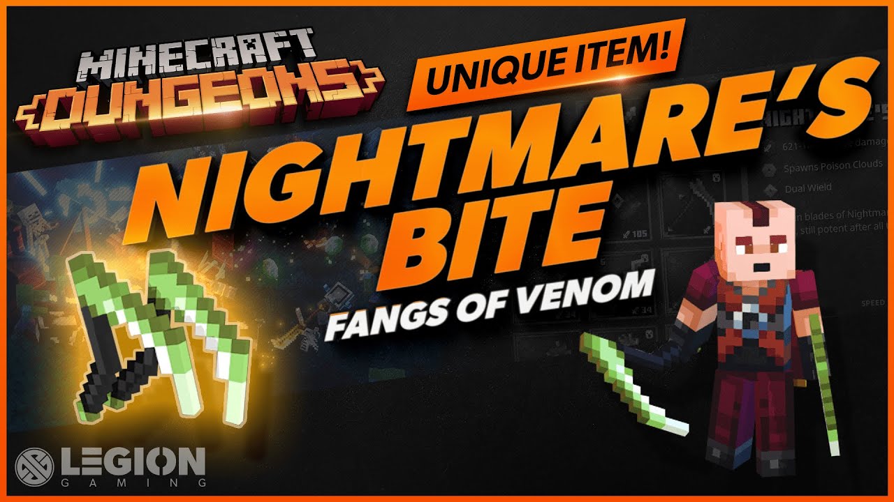 Minecraft Dungeons - NIGHTMARE'S BITE | Unique Item Guide