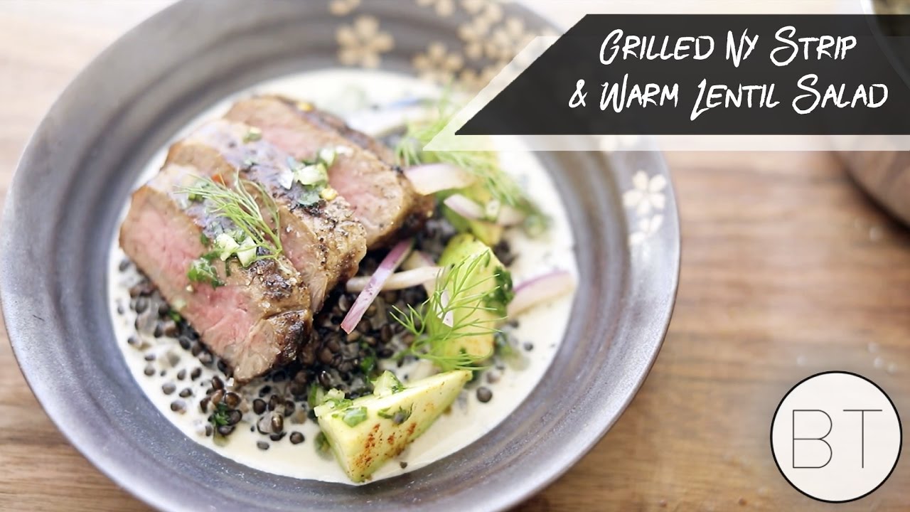 Grilled New York Strip & Warm Lentil Salad
