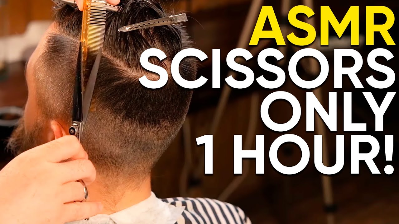 ASMR BARBER 💈 Scissors Only - 1 Hour! No Talking! Part 2