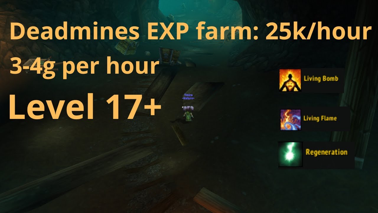 SoD | Mage Solo | Deadmines EXP Farm | 25k/hour | Level 17+ farm