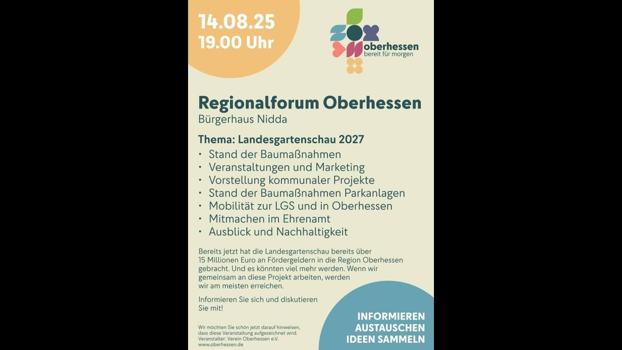 Regionalforum Oberhessen vom 14.08.25 in Nidda