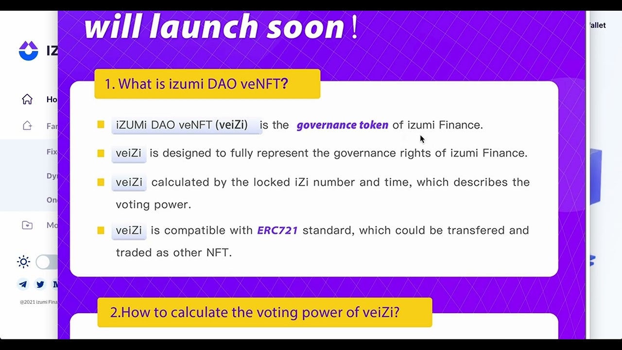 izumi DAO veNFT will launch soon!