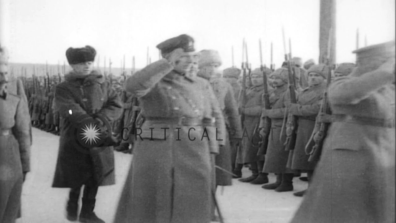 Czechoslovak Generals Stefanik, Gaida and Syrovy inspect Czech Legion troops in R...HD Stock Footage