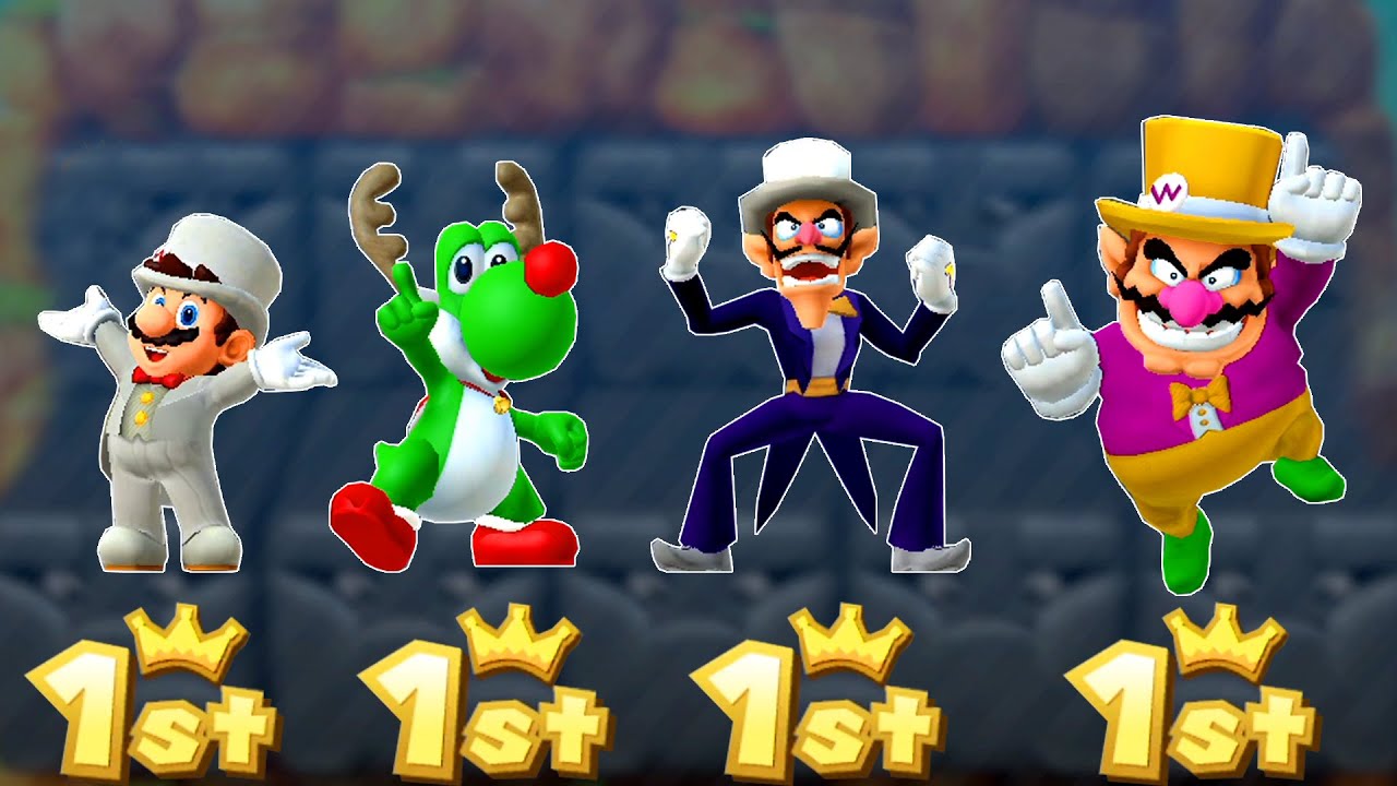 Mario Party 10 Minigames - Mario Vs Yoshi Vs Waluigi Vs Wario (Master Difficulty)