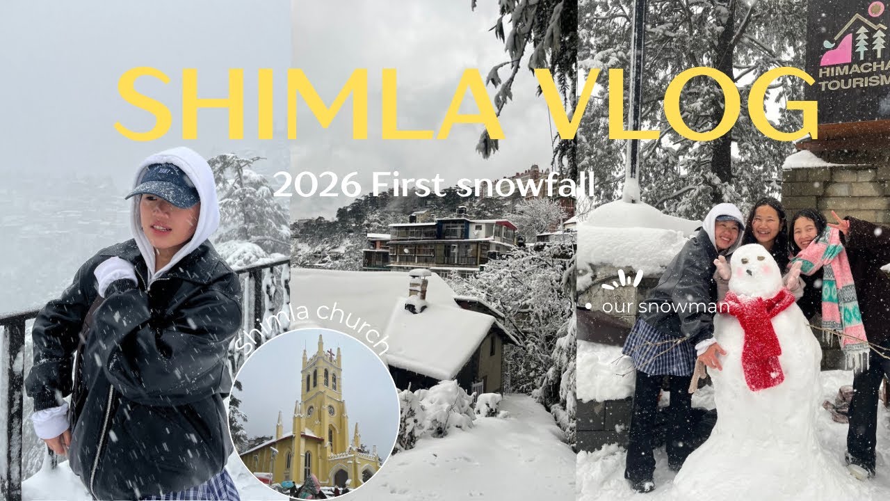 3 Arunachali girls experiencing Shimla snowfall ❄️ (re upload)