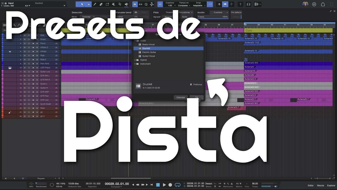 Presets de Pista. Rapidines de Studio One. Guarda Tus Pistas Para Uso Futuro.