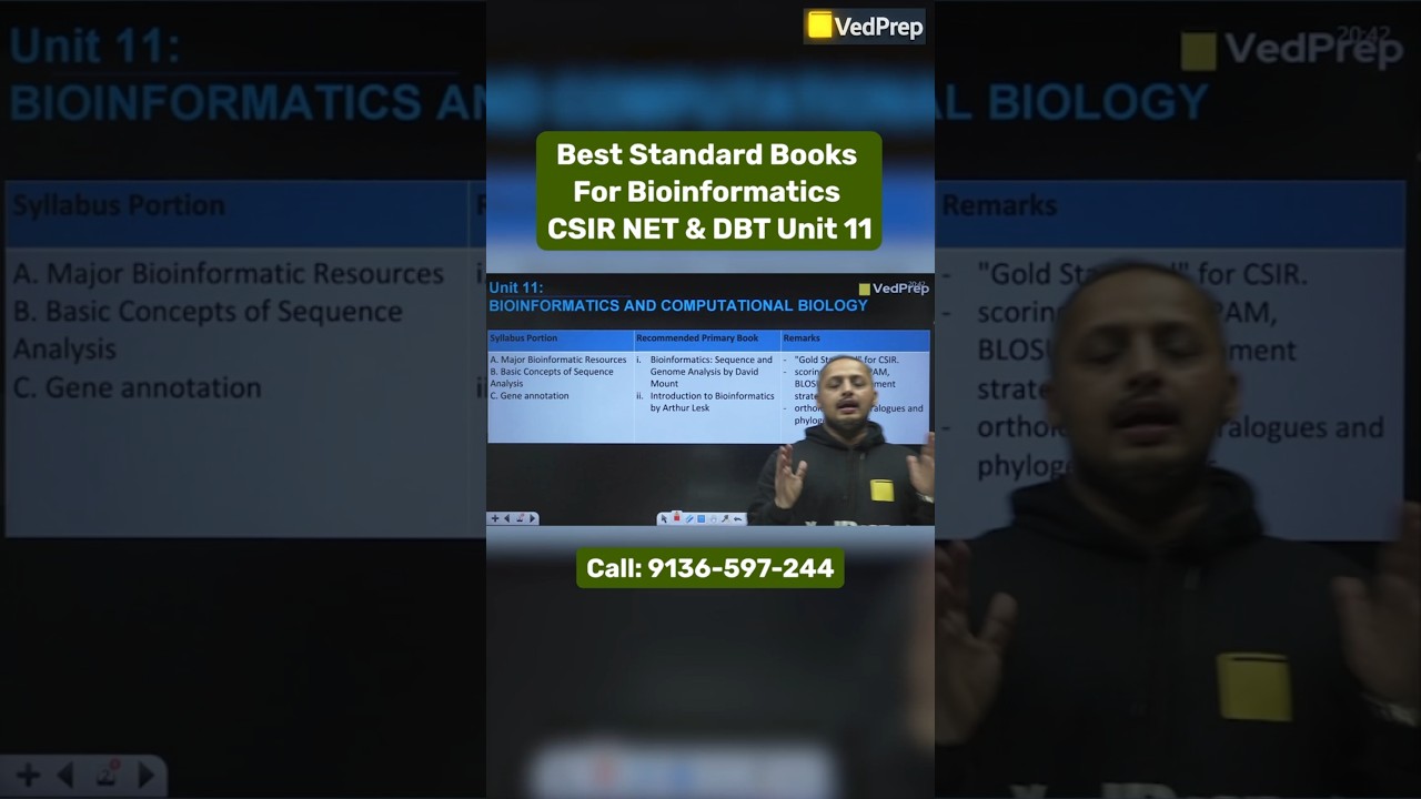 Best Standard Books for Bioinformatics | CSIR NET & DBT | Vedprep Biology Academy