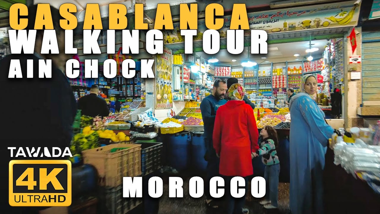 CASABLANCA City - Ain Chock RAMADAN 2023 Walk - Morocco 4K UHD