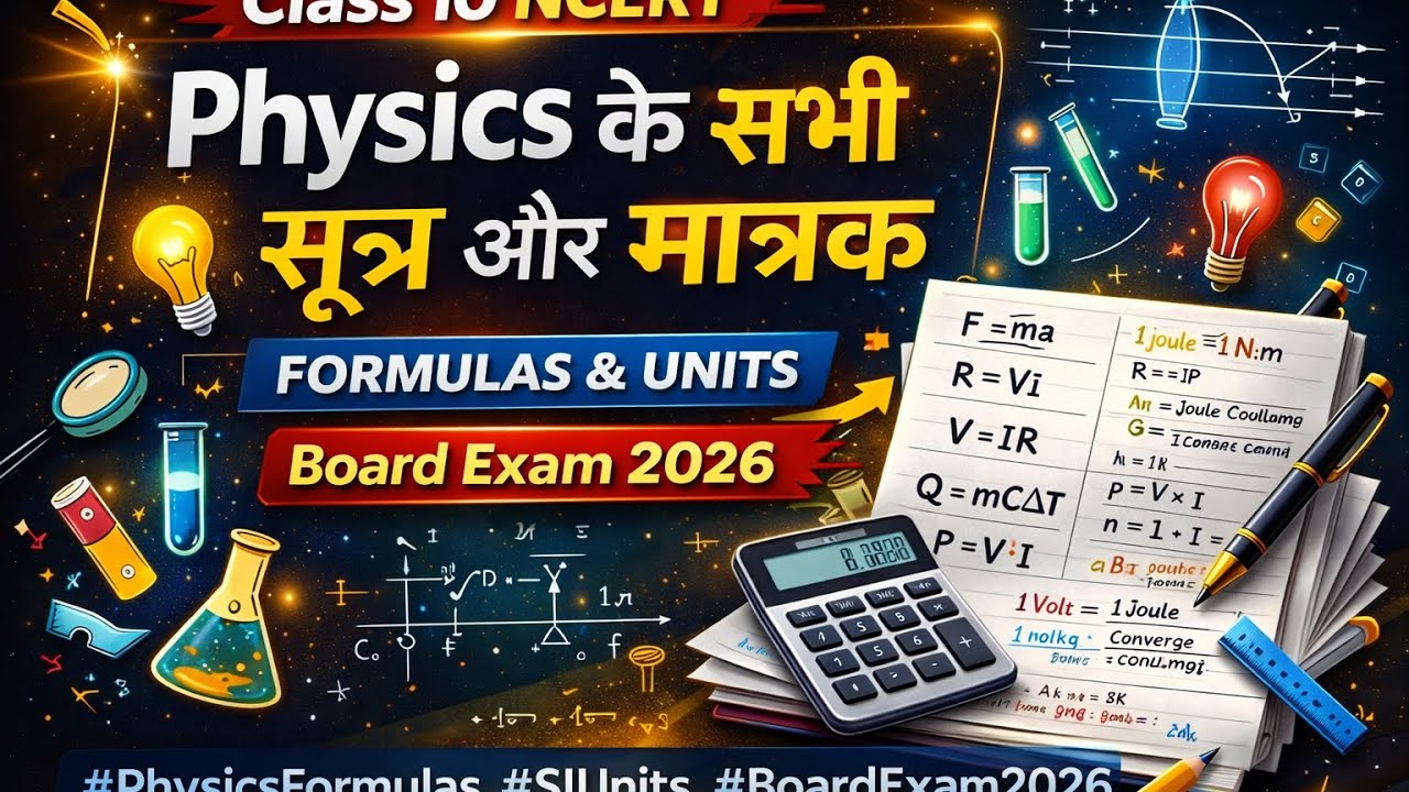 Class 10 NCERT Science Physics के सभी सूत्र और मात्रक | Board Exam 2026 