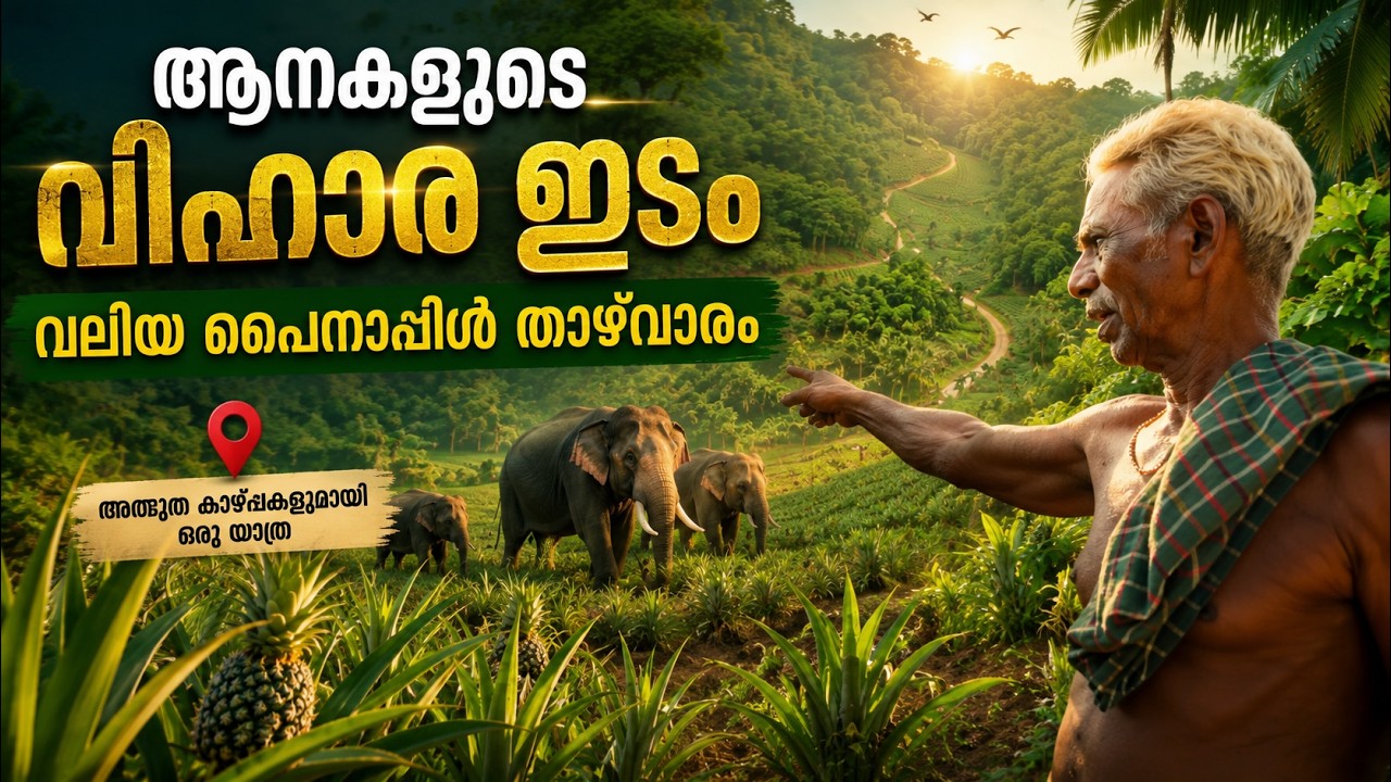 ആനകൾ കൂട്ടമായി ഇറങ്ങുന്ന പൈനാപ്പിൾ മലയടിവാരം  🫨| Ayampuzha Pineapple Valley 🌿🍍