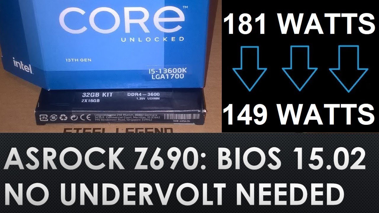ASRock Z690 Steel Legend BIOS 15.02: Increased Efficiency For 13600K