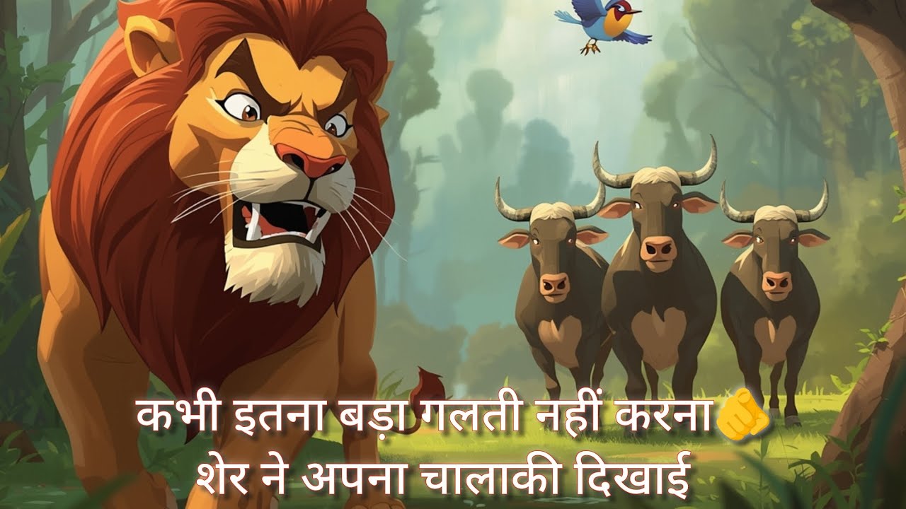 एक बुद्धिमान शेर की कहानी | Panchatantra Ki Kahani | Hindi Cartoon | Animals Story 