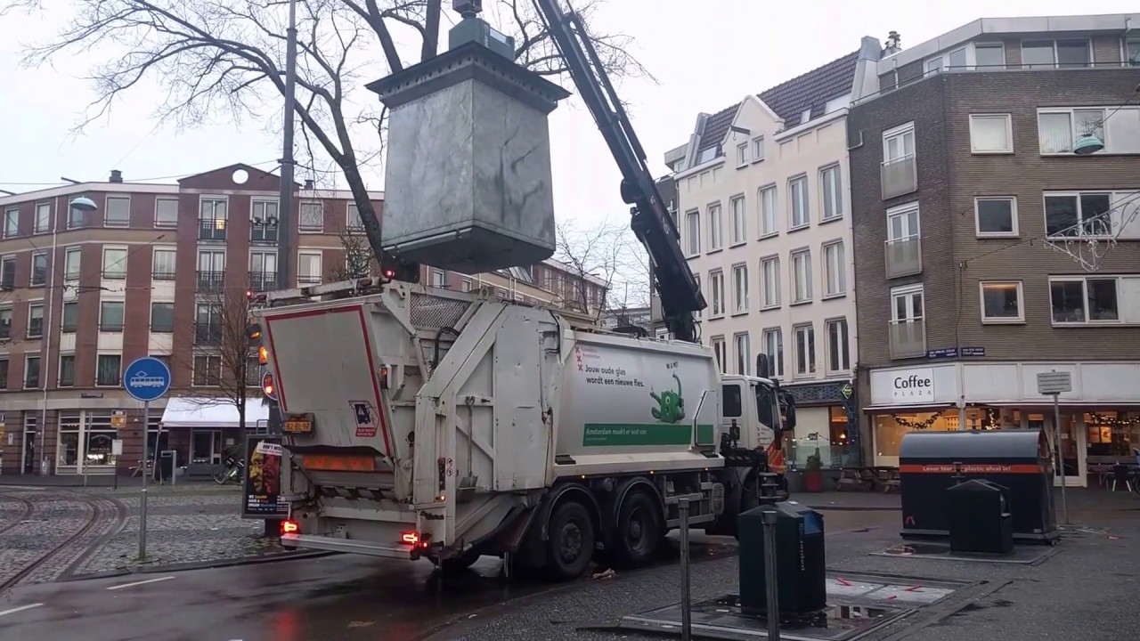 Garbage truck in Amsterdam