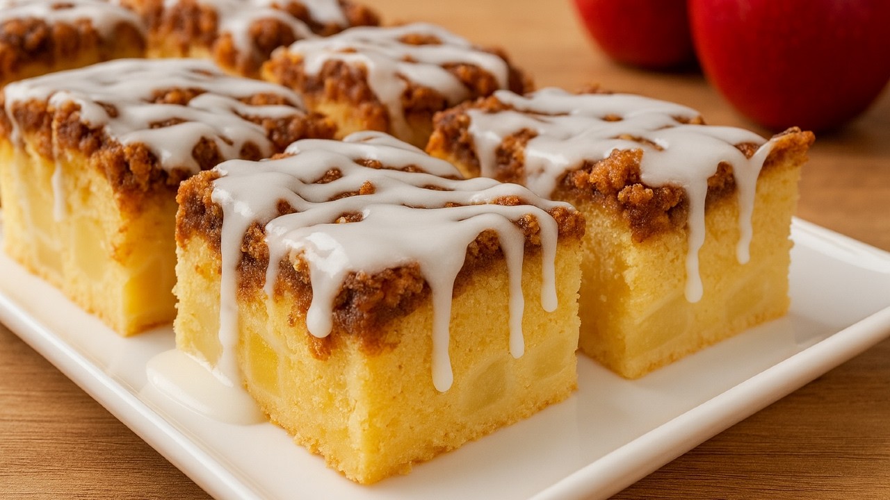 Easy Apple Crumble Cake | Homemade Apple Cake recipe with crumble topping