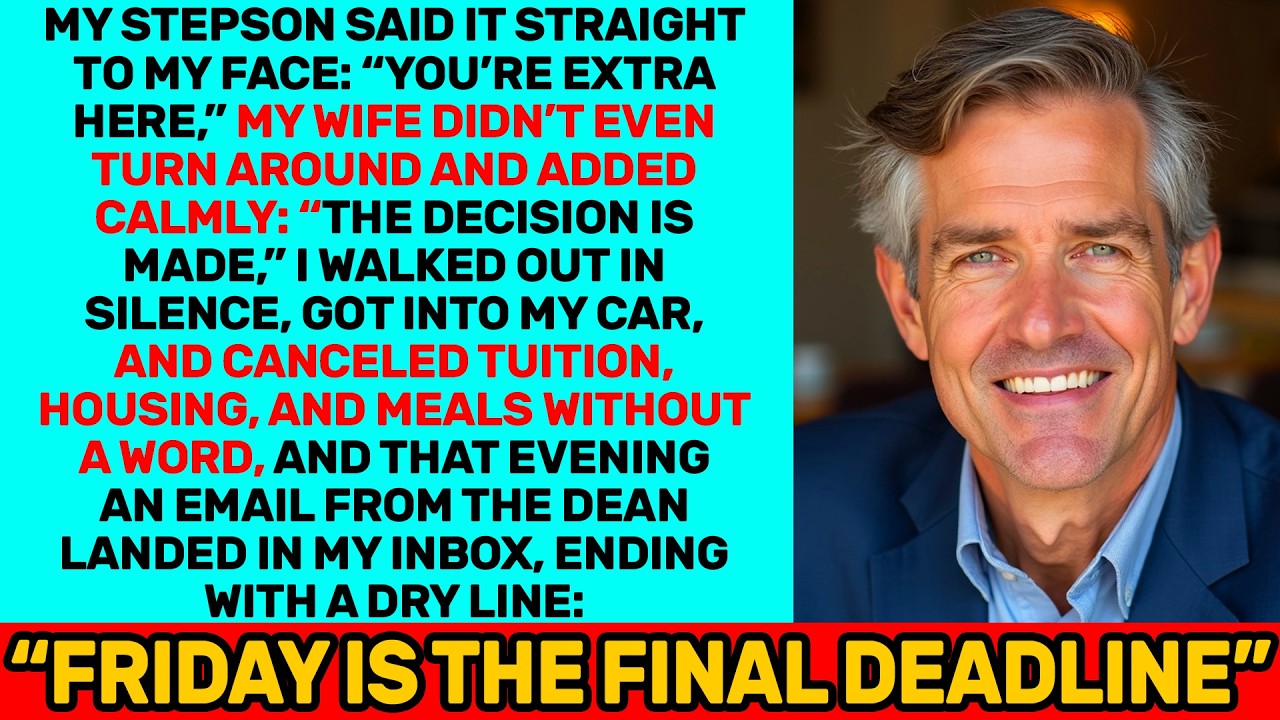 My Stepson Said “You’re Extra Here” — My Wife Agreed and That Night I Canceled Tuition and Housing