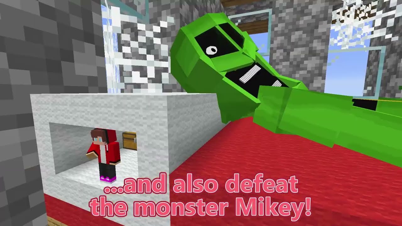 JJ Survive Inside Mimicer Mikey BED in Minecraft (Maizen)
