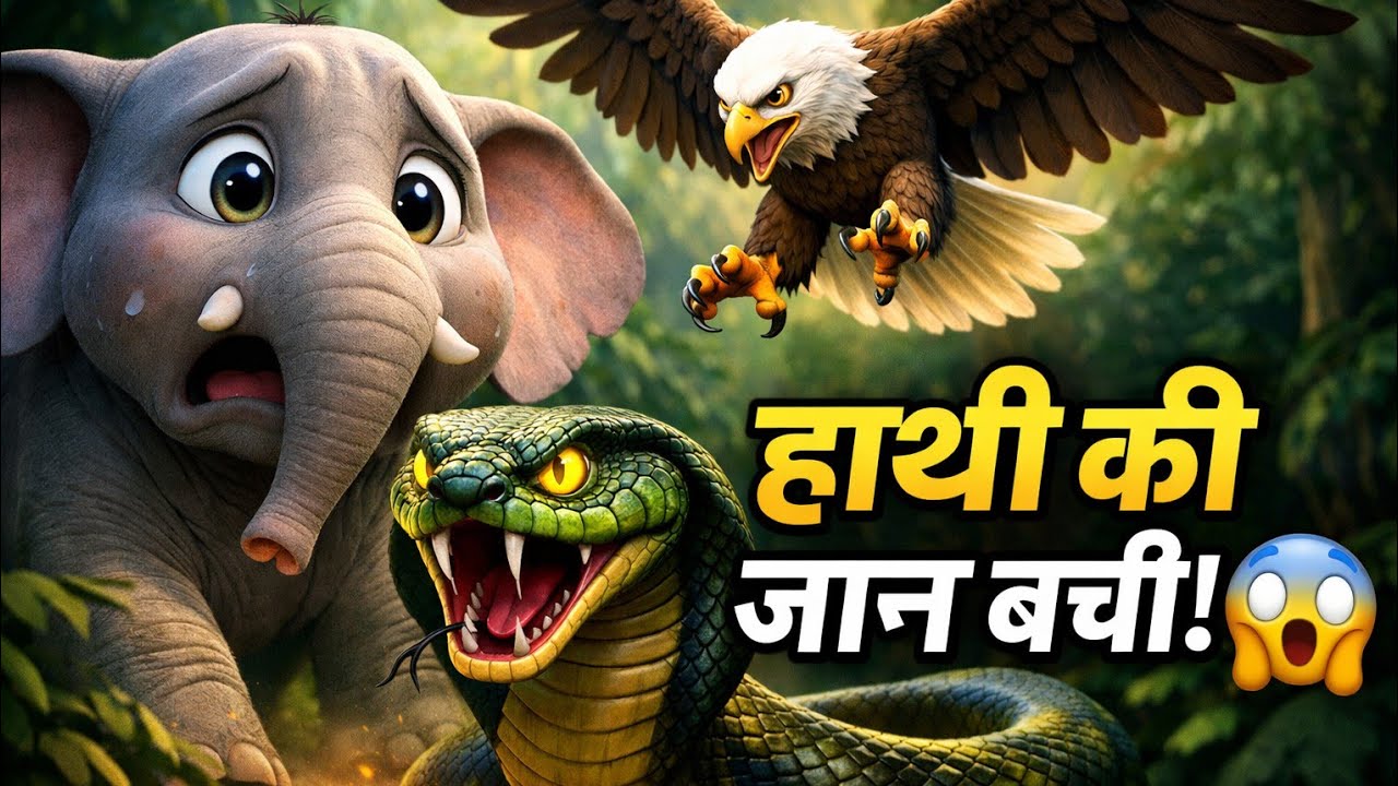 हाथी और चील की सच्ची दोस्ती 🐘🦅🐍 | Jungle Moral Story in Hindi | Long Video