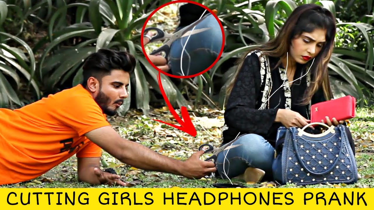 Cutting Girls Earphones, Then Giving Them Airpods Prank 